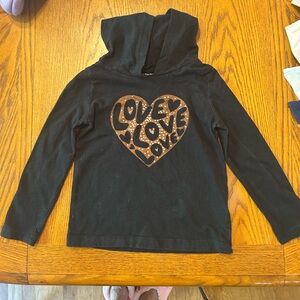 Carter's Black Hoodie with Brown Heart Design